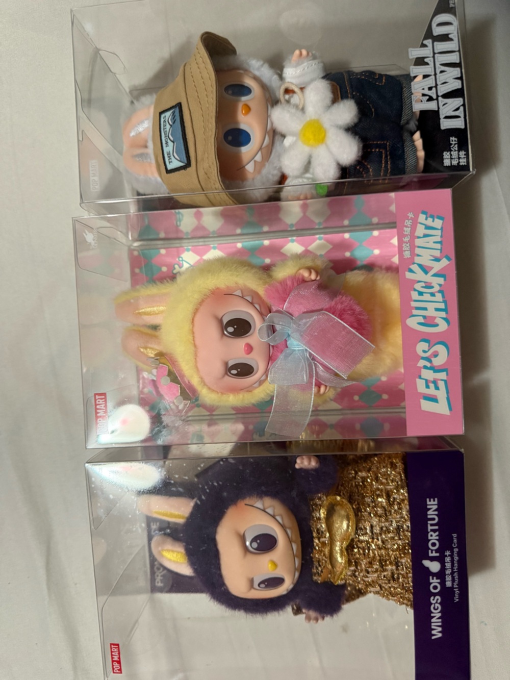 Labubu Bundle of 3 Lets checkmate, wings of Fortune and Fall in Wild New in Box